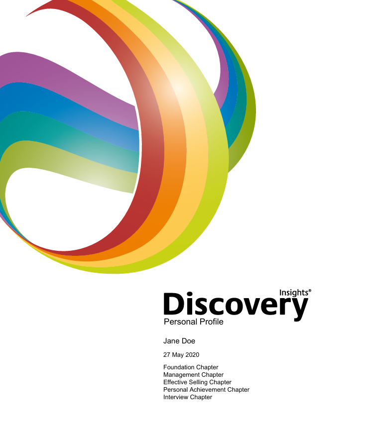 The cover of the insights discovery personal profile.